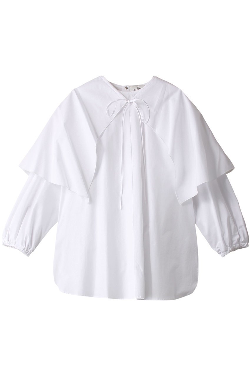 【ジェイドット/j.】の細番手コットンケープブラウス 人気、トレンドファッション・服の通販 founy(ファニー) 　ファッション　Fashion　レディースファッション　Fashion for Women　トップス・カットソー　Cut & Sew Tops　シャツ・ブラウス・オフィスカジュアル　Elegant Blouses & Button-Ups　コーティング　Coating, Coated Finish　シンプル　Simple, Minimal　スリーブ　Sleeve, Long Sleeve / Short Sleeve　ロング　Long, Long-Length　ビジネス 仕事 通勤　Business / Work / Commuting　 other-1|ID: prp329100004918639 ipo3291000000036893560