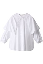 【ジェイドット/j.】の細番手コットンケープブラウス 人気、トレンドファッション・服の通販 founy(ファニー) ファッション Fashion レディースファッション Fashion for Women トップス・カットソー Cut & Sew Tops シャツ・ブラウス・オフィスカジュアル Elegant Blouses & Button-Ups コーティング Coating, Coated Finish シンプル Simple, Minimal スリーブ Sleeve, Long Sleeve / Short Sleeve ロング Long, Long-Length ビジネス 仕事 通勤 Business / Work / Commuting thumbnail ホワイト|ID: prp329100004918639 ipo3291000000036893561