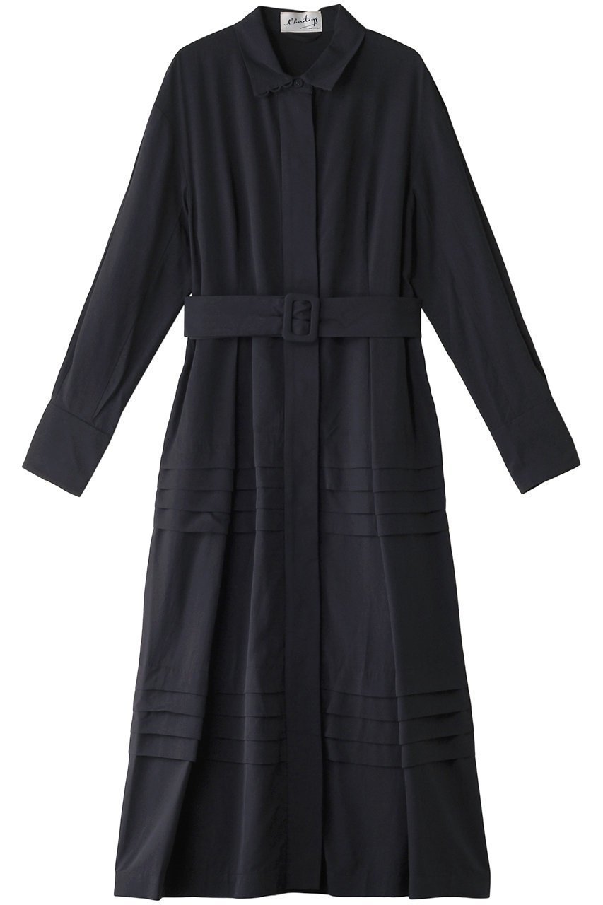 【マルティニーク/martinique】の【l heritage martinique】ヴィンテージツイルシャツドレス インテリア・キッズ・メンズ・レディースファッション・服の通販 founy(ファニー) 　ファッション　Fashion　レディースファッション　Fashion for Women　ワンピース　Dresses　フォーマル・パーティードレス・結婚式用ドレス　Elegant & Casual Dresses　チュニック　Tunic Tops & Dresses　クラシック　Classic, Timeless Style　シンプル　Simple, Minimal　ストレート　Straight, Straight Cut　とろみ　Fluid, Flowy Fabric　タートル　Turtleneck, Turtle Collar　チュニック　Tunic, Long Top　ツイル　Twist, Twisted Detail　デニム　Denim, Jeans Material　ドレス　Dress, One-Piece　ハイネック　High Neck, Mock Neck　フィット　Fit, Slim Fit　ロング　Long, Long-Length　おすすめ　Recommended / Our Picks　ネイビー|ID: prp329100004918652 ipo3291000000036893730