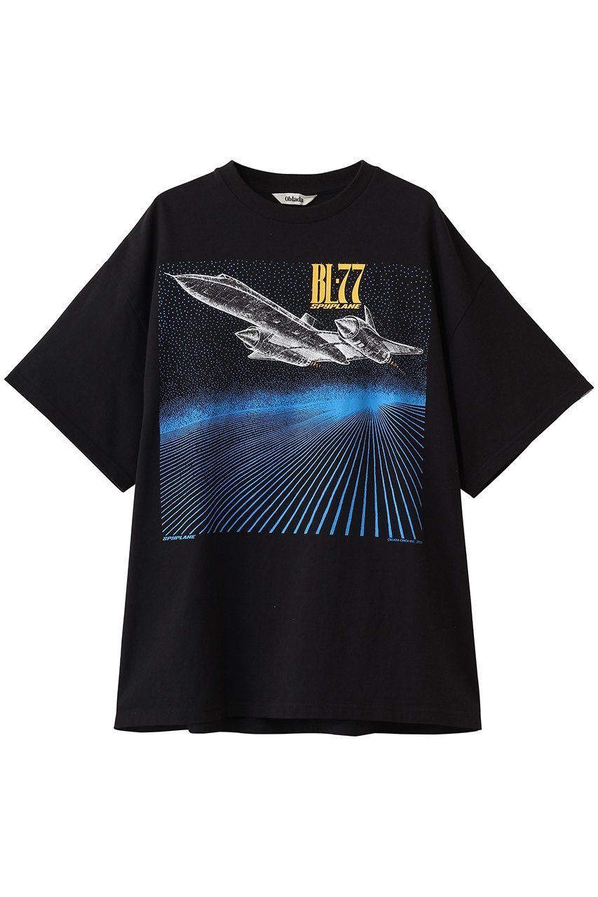 【オブラダ/Oblada】のSPACE Tシャツ インテリア・キッズ・メンズ・レディースファッション・服の通販 founy(ファニー) 　ファッション　Fashion　レディースファッション　Fashion for Women　トップス・カットソー　Cut & Sew Tops　シャツ・ブラウス・オフィスカジュアル　Elegant Blouses & Button-Ups　ロングTシャツ・Tシャツ　Longline T-Shirts & Tees　カットソー・ベーシックTシャツ　Cut-and-Sewn Tops / Stretch Tees & Basics　グラフィック　Graphic, Graphic Design　ショート　Short, Short Length　スリーブ　Sleeve, Long Sleeve / Short Sleeve　ボックス　Boxy, Box Shape　モダン　Modern, Contemporary　モチーフ　Motif, Design Theme　ブラック|ID: prp329100004918667 ipo3291000000036894031
