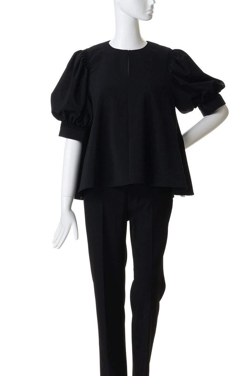 【ランバン オン ブルー/LANVIN en Bleu】のツイルギャザースリーブブラウス 人気、トレンドファッション・服の通販 founy(ファニー) 　ファッション　Fashion　レディースファッション　Fashion for Women　トップス・カットソー　Cut & Sew Tops　シャツ・ブラウス・オフィスカジュアル　Elegant Blouses & Button-Ups　おすすめ　Recommended / Our Picks　ギャザー　Gathered, Ruffled　ショート　Short, Short Length　シンプル　Simple, Minimal　スリーブ　Sleeve, Long Sleeve / Short Sleeve　セットアップ　Set-Up, Coordinated Outfit　フェミニン　Feminine, Girly　フレア　Flare, Flared　エレガント 上品　Elegant　other-2|ID: prp329100004918672 ipo3291000000036894093