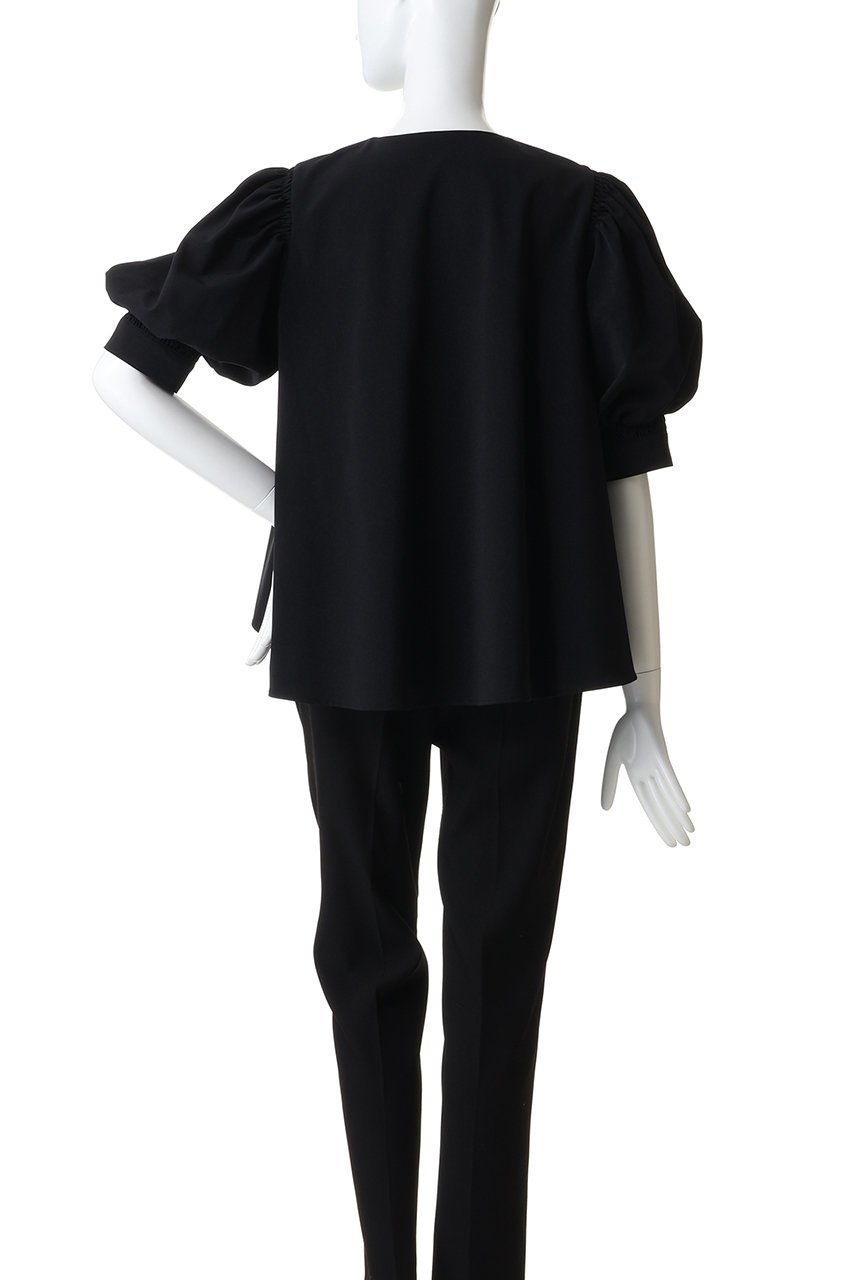 【ランバン オン ブルー/LANVIN en Bleu】のツイルギャザースリーブブラウス 人気、トレンドファッション・服の通販 founy(ファニー) 　ファッション　Fashion　レディースファッション　Fashion for Women　トップス・カットソー　Cut & Sew Tops　シャツ・ブラウス・オフィスカジュアル　Elegant Blouses & Button-Ups　おすすめ　Recommended / Our Picks　ギャザー　Gathered, Ruffled　ショート　Short, Short Length　シンプル　Simple, Minimal　スリーブ　Sleeve, Long Sleeve / Short Sleeve　セットアップ　Set-Up, Coordinated Outfit　フェミニン　Feminine, Girly　フレア　Flare, Flared　エレガント 上品　Elegant　other-4|ID: prp329100004918672 ipo3291000000036894096