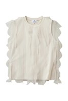 【ランバン オン ブルー/LANVIN en Bleu】のチュールレイヤードノースリーブカットソー 人気、トレンドファッション・服の通販 founy(ファニー) ファッション Fashion レディースファッション Fashion for Women トップス・カットソー Cut & Sew Tops キャミソール&ノースリーブ Camisoles & Sleeveless Tops シャツ・ブラウス・オフィスカジュアル Elegant Blouses & Button-Ups ロングTシャツ・Tシャツ Longline T-Shirts & Tees カットソー・ベーシックTシャツ Cut-and-Sewn Tops / Stretch Tees & Basics キャミソール Camisole, Spaghetti Strap Top タンク Tank Top, Sleeveless Top チュール Tulip, Tulip Motif フリル Frill, Ruffle |ID:prp329100004918678