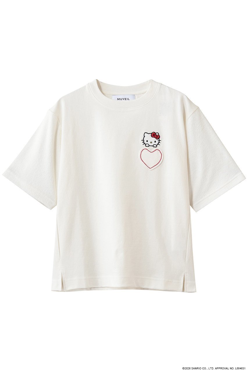【ミュベール/MUVEIL】のサンリオキャラクターズコラボ ハローキティ Tシャツ インテリア・キッズ・メンズ・レディースファッション・服の通販 founy(ファニー) ファッション Fashion レディースファッション Fashion for Women トップス・カットソー Cut & Sew Tops シャツ・ブラウス・オフィスカジュアル Elegant Blouses & Button-Ups ロングTシャツ・Tシャツ Longline T-Shirts & Tees カットソー・ベーシックTシャツ Cut-and-Sewn Tops / Stretch Tees & Basics ショート Short, Short Length スパンコール Sequins, Sequin Embellishment スリーブ Sleeve, Long Sleeve / Short Sleeve フェルト Felt, Felt Fabric ポケット Pocket, Pocket Detail リボン Ribbon, Bow ワンポイント One Point, Statement Accent 再入荷 Restock / Back in Stock ホワイト|ID: prp329100004918680 ipo3291000000036894169