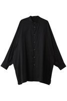 【グラフペーパー/Graphpaper】のSilicon Poplin Deep Slit Band Collar Shirt 人気、トレンドファッション・服の通販 founy(ファニー) ファッション Fashion レディースファッション Fashion for Women トップス・カットソー Cut & Sew Tops シャツ・ブラウス・オフィスカジュアル Elegant Blouses & Button-Ups なめらか Smooth, Silky Texture シルク Silk, 100% Silk スリット Slit, Slit Detail スリーブ Sleeve, Long Sleeve / Short Sleeve バランス Balance, Style Balance ロング Long, Long-Length エレガント 上品 Elegant |ID:prp329100004918683