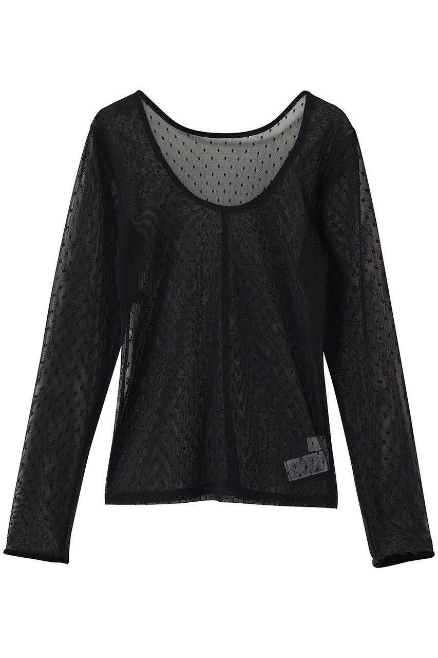 【ガリャルダガランテ/GALLARDAGALANTE】の2wayチュールプルオーバー インテリア・キッズ・メンズ・レディースファッション・服の通販 founy(ファニー) 　ファッション　Fashion　レディースファッション　Fashion for Women　トップス・カットソー　Cut & Sew Tops　シャツ・ブラウス・オフィスカジュアル　Elegant Blouses & Button-Ups　ロングTシャツ・Tシャツ　Longline T-Shirts & Tees　カジュアルプルオーバー・ニットトップス　Pullovers & Knit Tops / Casual Pullovers　カットソー・ベーシックTシャツ　Cut-and-Sewn Tops / Stretch Tees & Basics　インナー　Innerwear　サロペット　Overalls, Salopette　シアー　Sheer, See-Through　ジャケット　Jacket, Outerwear　スリーブ　Sleeve, Long Sleeve / Short Sleeve　チュール　Tulip, Tulip Motif　ドット　Polka Dot, Dot Pattern　フェミニン　Feminine, Girly　ロング　Long, Long-Length　ブラック|ID: prp329100004918694 ipo3291000000036894369