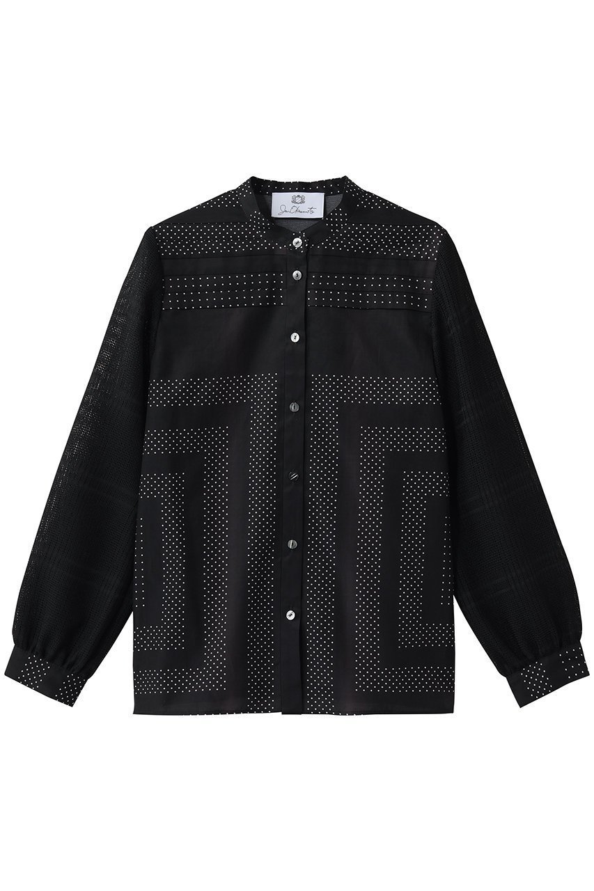 【その他のブランド/Other】のオリジナルプリント スタンドカラーブラウス インテリア・キッズ・メンズ・レディースファッション・服の通販 founy(ファニー) ファッション Fashion レディースファッション Fashion for Women トップス・カットソー Cut & Sew Tops シャツ・ブラウス・オフィスカジュアル Elegant Blouses & Button-Ups おすすめ Recommended / Our Picks グラデーション Gradient, Ombre スタンド Stand Collar, Upright Stand ストライプ Stripe, Striped Pattern ストレート Straight, Straight Cut スリーブ Sleeve, Long Sleeve / Short Sleeve セットアップ Set-Up, Coordinated Outfit デニム Denim, Jeans Material ドット Polka Dot, Dot Pattern プリント Print, Printed Pattern モチーフ Motif, Design Theme ロング Long, Long-Length エレガント 上品 Elegant 夏 Summer ブラック|ID: prp329100004918725 ipo3291000000036894886