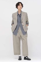 【マーガレットハウエル/MARGARET HOWELL】のFINE STRIPE COTTON SILK TROUSERS ブラック|ID: prp329100004918750 ipo3291000000037239384