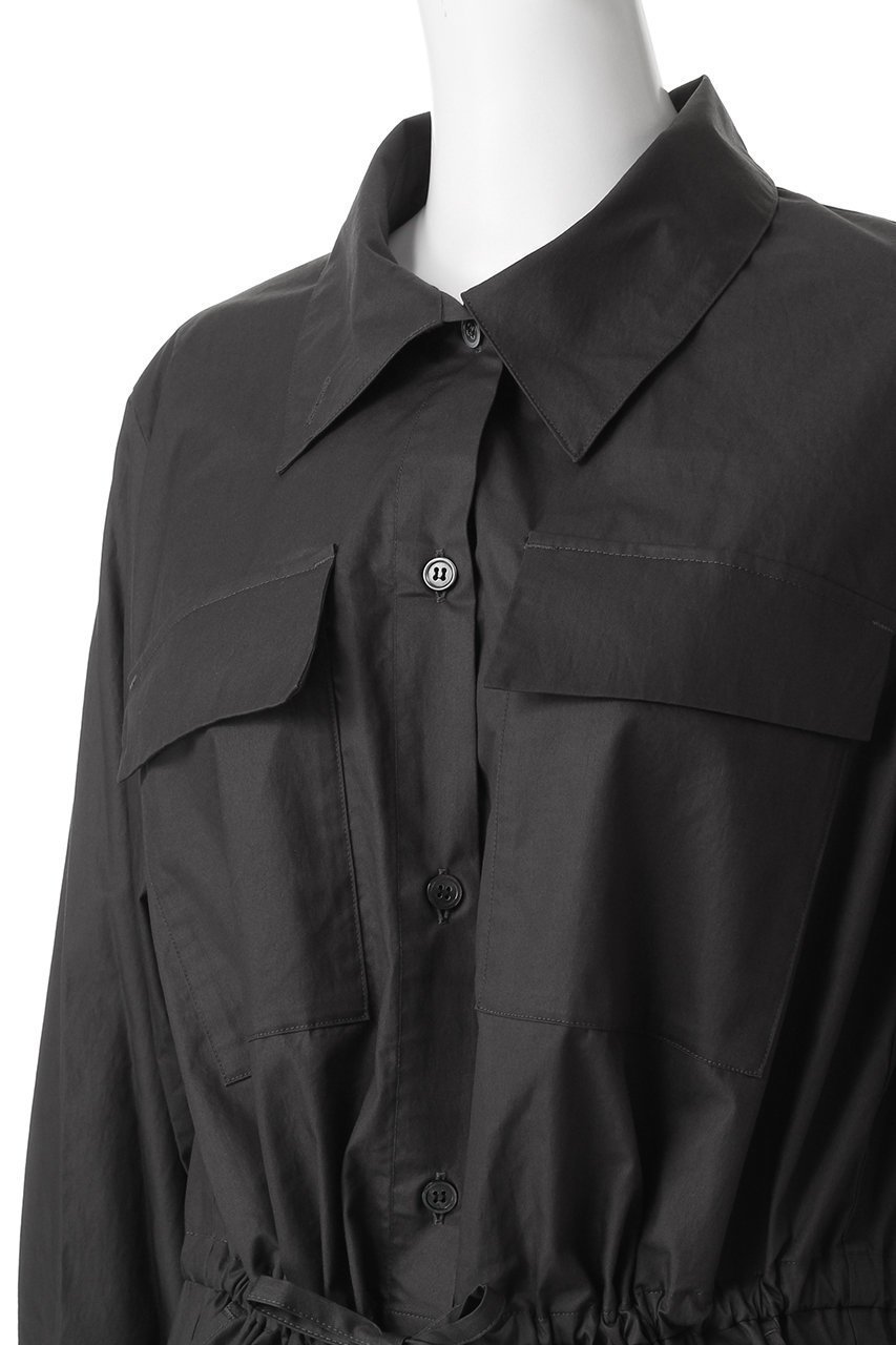 【ミディウミソリッド/MIDIUMISOLID】のワークシャツワンピース 人気、トレンドファッション・服の通販 founy(ファニー) 　ファッション　Fashion　レディースファッション　Fashion for Women　ワンピース　Dresses　シャツワンピース / 1枚で着映えコーデ　Shirt Dresses　チュニック　Tunic Tops & Dresses　スタンド　Stand Collar, Upright Stand　チュニック　Tunic, Long Top　ツイル　Twist, Twisted Detail　ロング　Long, Long-Length　ワッシャー　Washer, Crinkled Finish　other-5|ID: prp329100004918754 ipo3291000000036895793