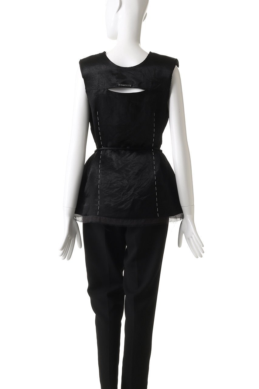 【プランク プロジェクト/PRANK PROJECT】のサテン2WAYトップ 人気、トレンドファッション・服の通販 founy(ファニー) 　ファッション　Fashion　レディースファッション　Fashion for Women　トップス・カットソー　Cut & Sew Tops　キャミソール&ノースリーブ　Camisoles & Sleeveless Tops　シャツ・ブラウス・オフィスカジュアル　Elegant Blouses & Button-Ups　サテン　Satin, Glossy Fabric　シェイプ　Shape, Slim Fit　ノースリーブ　Sleeveless, No-Sleeve　リボン　Ribbon, Bow　other-4|ID: prp329100004918756 ipo3291000000036895806