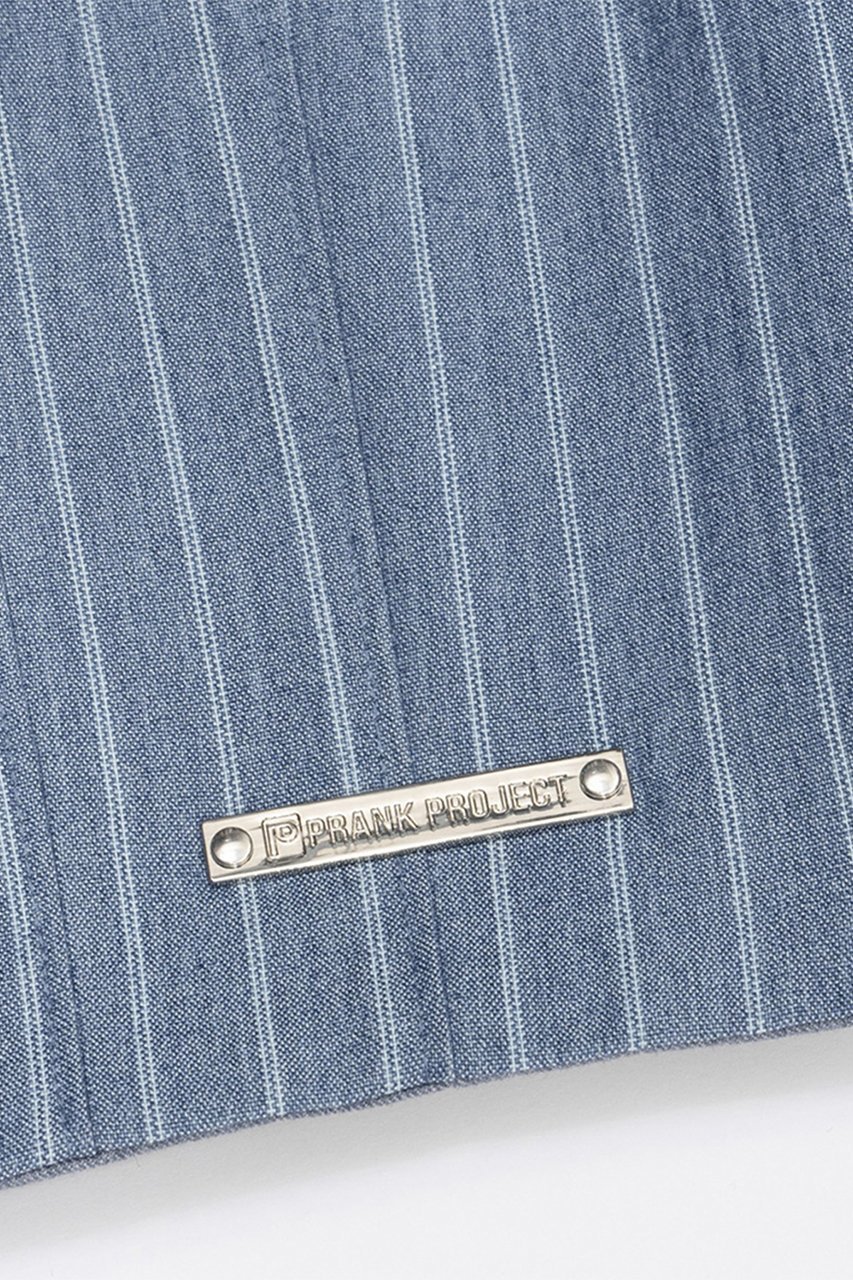 【プランク プロジェクト/PRANK PROJECT】のフラワーチョーカーストライプホルタートップス / Flower Choker Striped Halter Top 人気、トレンドファッション・服の通販 founy(ファニー) ファッション Fashion レディースファッション Fashion for Women トップス・カットソー Cut & Sew Tops キャミソール&ノースリーブ Camisoles & Sleeveless Tops シャツ・ブラウス・オフィスカジュアル Elegant Blouses & Button-Ups スクエア Square, Square Shape ストライプ Stripe, Striped Pattern ストレート Straight, Straight Cut セットアップ Set-Up, Coordinated Outfit デニム Denim, Jeans Material ノースリーブ Sleeveless, No-Sleeve 夏 Summer other-3|ID: prp329100004918757 ipo3291000000036895823