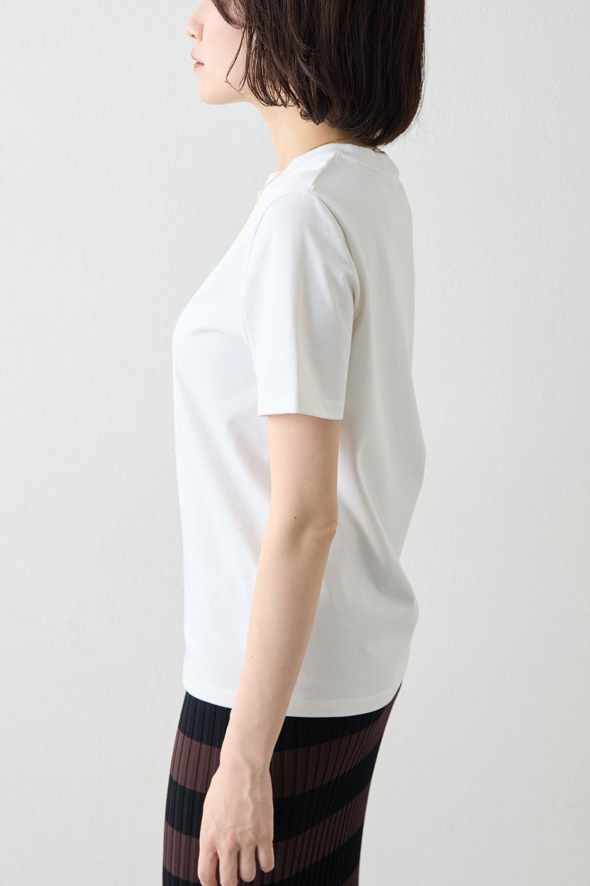 【ウィムガゼット/Whim Gazette】のスビンコットンTシャツ 人気、トレンドファッション・服の通販 founy(ファニー) ファッション Fashion レディースファッション Fashion for Women トップス・カットソー Cut & Sew Tops シャツ・ブラウス・オフィスカジュアル Elegant Blouses & Button-Ups ロングTシャツ・Tシャツ Longline T-Shirts & Tees カットソー・ベーシックTシャツ Cut-and-Sewn Tops / Stretch Tees & Basics インナー Innerwear コンパクト Compact, Small Size ショート Short, Short Length シンプル Simple, Minimal ジャケット Jacket, Outerwear スリーブ Sleeve, Long Sleeve / Short Sleeve エレガント 上品 Elegant 半袖 Short Sleeve, Half Sleeve other-2|ID: prp329100004918758 ipo3291000000036895889