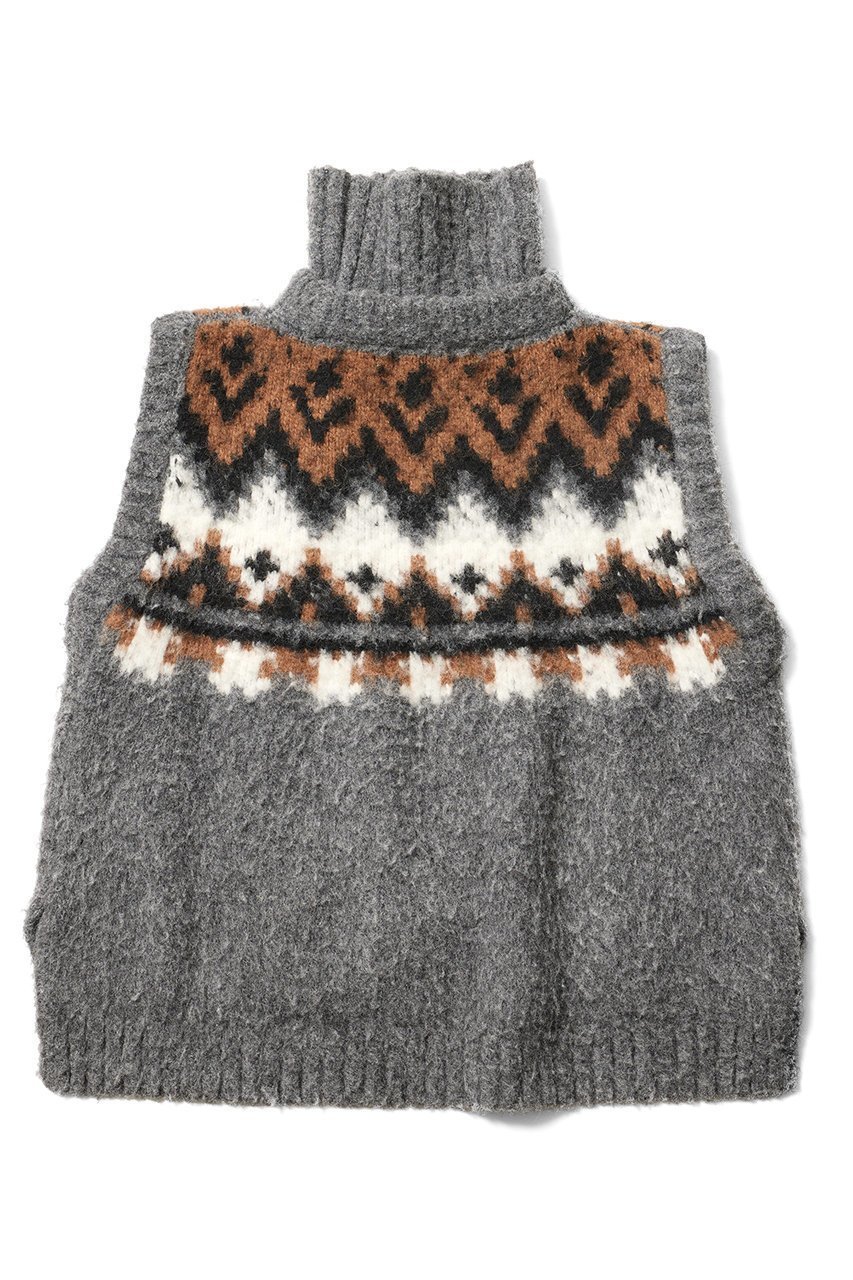 【アロー/aLORS】のGilet en tricot jacquard a fils tires “Eriu“ ニットベスト(フェニックス) 人気、トレンドファッション・服の通販 founy(ファニー) 　ファッション　Fashion　レディースファッション　Fashion for Women　トップス・カットソー　Cut & Sew Tops　ニット　Knit Tops & Sweaters　ベスト&ジレ / 重ね着スタイル　Vests & Gilets　カジュアルプルオーバー・ニットトップス　Pullovers & Knit Tops / Casual Pullovers　イタリア　Italy　グラフィック　Graphic, Graphic Design　ブローチ　Brooch, Pin Brooch　ベスト　Vest, Waistcoat　other-2|ID: prp329100004918771 ipo3291000000036896201