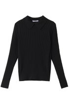 【スローン/SLOANE】の18Gワイドリブ ウール×シルク スキッパープルオーバー ブラック|ID: prp329100004918780 ipo3291000000036896415