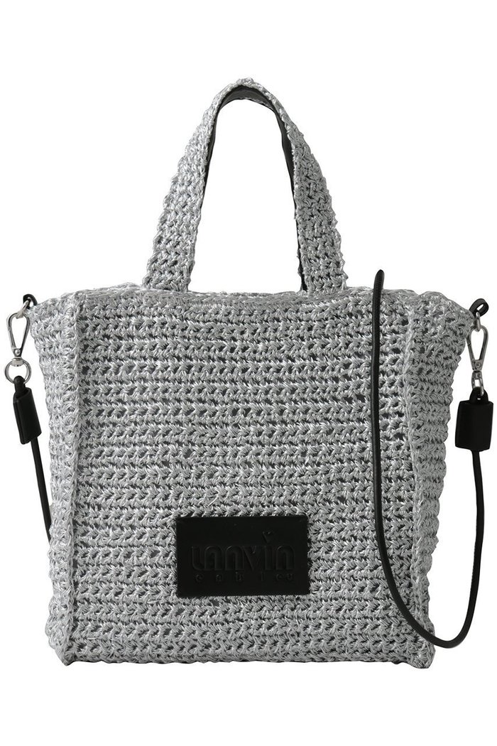 【ランバン オン ブルー/LANVIN en Bleu】のメタリック編み込みトートバッグ インテリア・キッズ・メンズ・レディースファッション・服の通販 founy(ファニー) https://founy.com/ ファッション Fashion レディースファッション Fashion for Women バッグ Bags スマート Smart, Elegant フェイクレザー Faux Leather, PU Leather ポケット Pocket, Pocket Detail メタリック Metallic, Shiny Finish 手編み Hand-Knitted, Handmade Knit 財布 Wallet, Purse |ID: prp329100004918798 ipo3291000000036896884