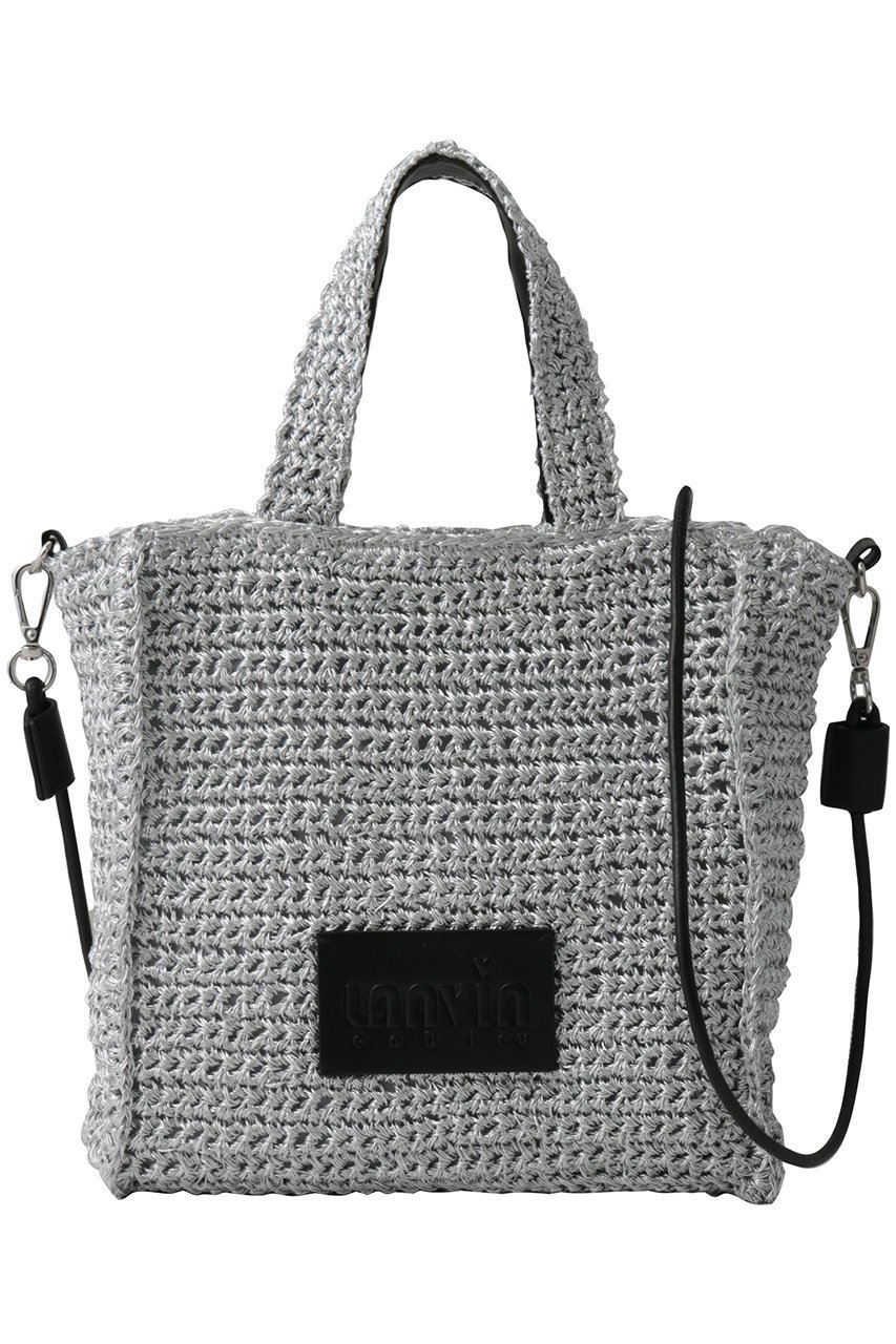 【ランバン オン ブルー/LANVIN en Bleu】のメタリック編み込みトートバッグ インテリア・キッズ・メンズ・レディースファッション・服の通販 founy(ファニー) 　ファッション　Fashion　レディースファッション　Fashion for Women　バッグ　Bags　スマート　Smart, Elegant　フェイクレザー　Faux Leather, PU Leather　ポケット　Pocket, Pocket Detail　メタリック　Metallic, Shiny Finish　手編み　Hand-Knitted, Handmade Knit　財布　Wallet, Purse　シルバー|ID: prp329100004918798 ipo3291000000036896885