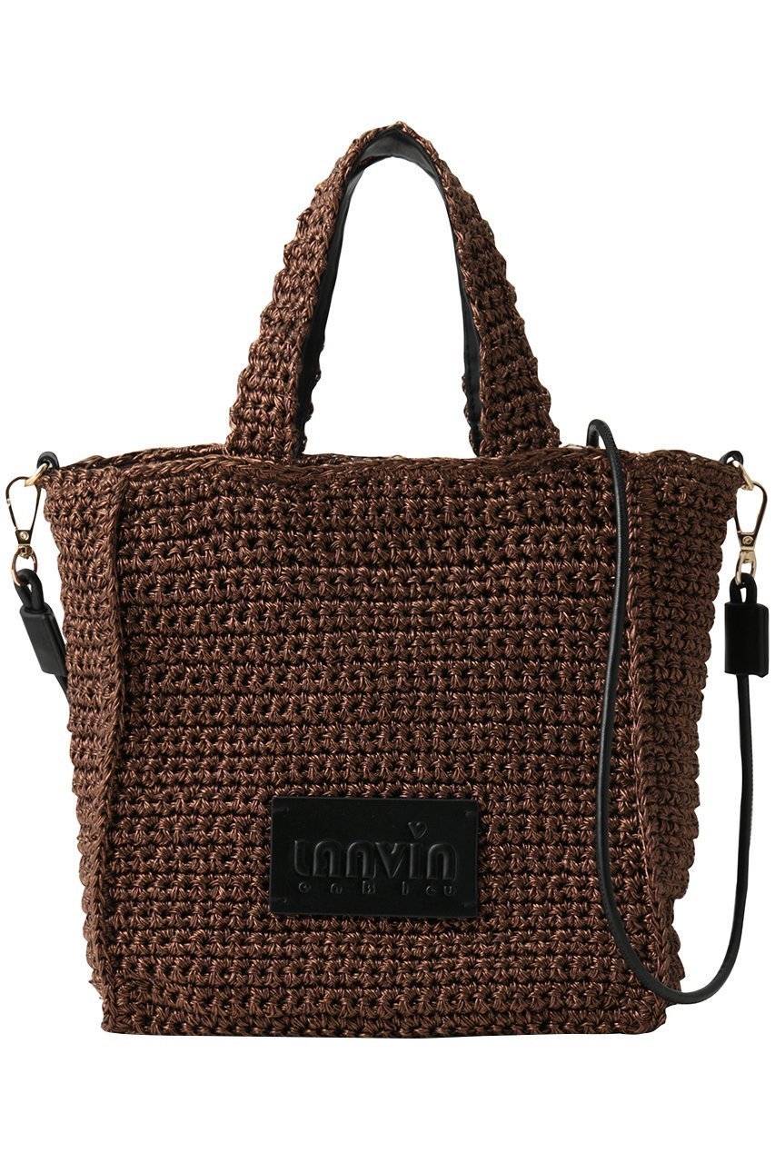 【ランバン オン ブルー/LANVIN en Bleu】のメタリック編み込みトートバッグ インテリア・キッズ・メンズ・レディースファッション・服の通販 founy(ファニー) 　ファッション　Fashion　レディースファッション　Fashion for Women　バッグ　Bags　スマート　Smart, Elegant　フェイクレザー　Faux Leather, PU Leather　ポケット　Pocket, Pocket Detail　メタリック　Metallic, Shiny Finish　手編み　Hand-Knitted, Handmade Knit　財布　Wallet, Purse　ブラウン|ID: prp329100004918798 ipo3291000000036896886