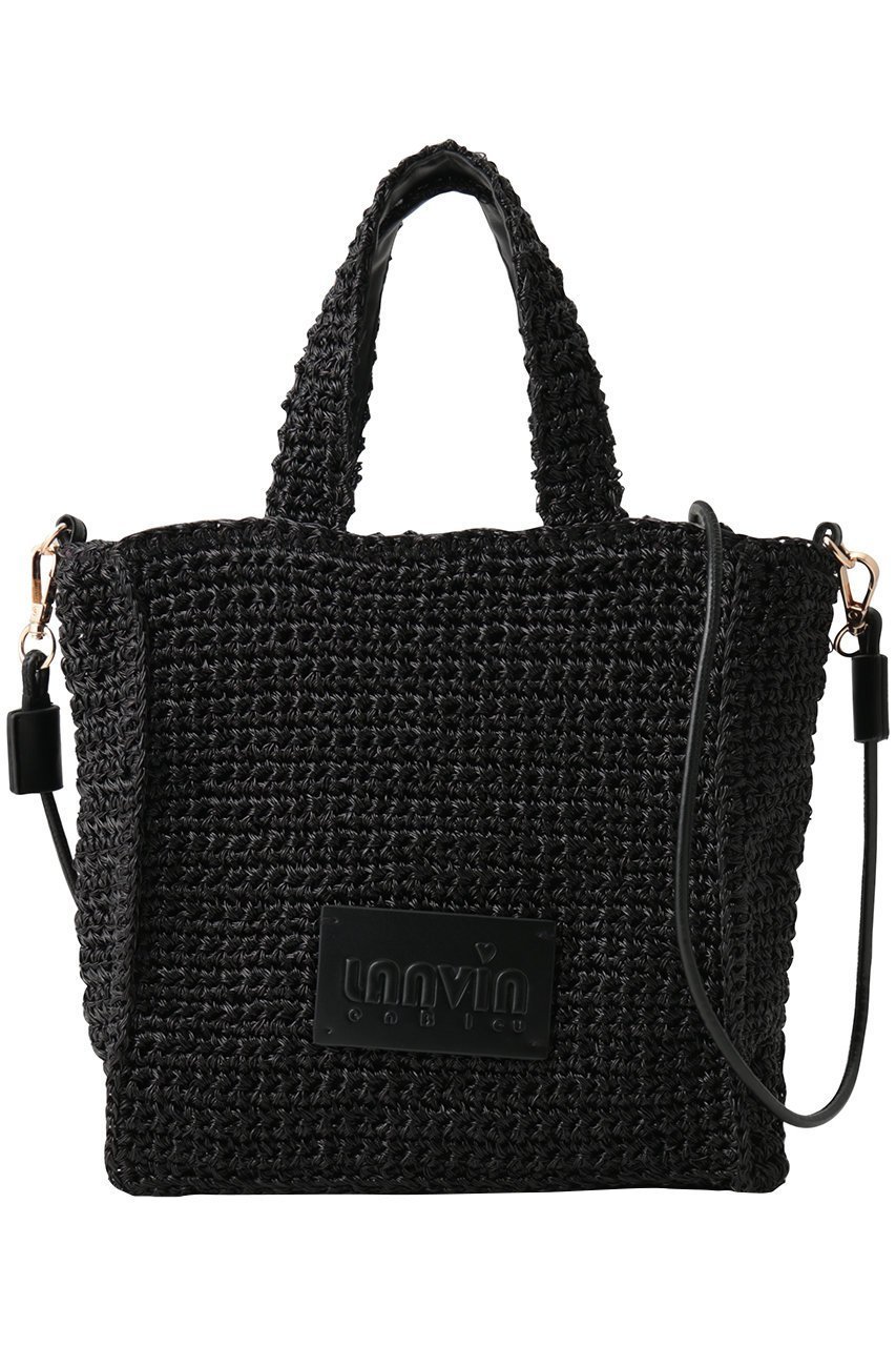 【ランバン オン ブルー/LANVIN en Bleu】のメタリック編み込みトートバッグ インテリア・キッズ・メンズ・レディースファッション・服の通販 founy(ファニー) 　ファッション　Fashion　レディースファッション　Fashion for Women　バッグ　Bags　スマート　Smart, Elegant　フェイクレザー　Faux Leather, PU Leather　ポケット　Pocket, Pocket Detail　メタリック　Metallic, Shiny Finish　手編み　Hand-Knitted, Handmade Knit　財布　Wallet, Purse　ブラック|ID: prp329100004918798 ipo3291000000036896887