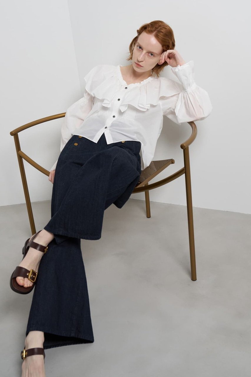 【ランバン オン ブルー/LANVIN en Bleu】のLee×LANVIN en Bleuデニムマリンパンツ 人気、トレンドファッション・服の通販 founy(ファニー) 　ファッション　Fashion　レディースファッション　Fashion for Women　パンツ　Pants & Trousers　アンティーク　Antique-Inspired　デニム　Denim, Jeans Material　ファブリック　Fabric, Textile　フロント　Front, Front Design　ブリーチ　Bleach, Washed Finish　ワイド　Wide, Wide Fit　ワーク　Workwear, Utility Style　エレガント 上品　Elegant　other-8|ID: prp329100004918800 ipo3291000000036896914