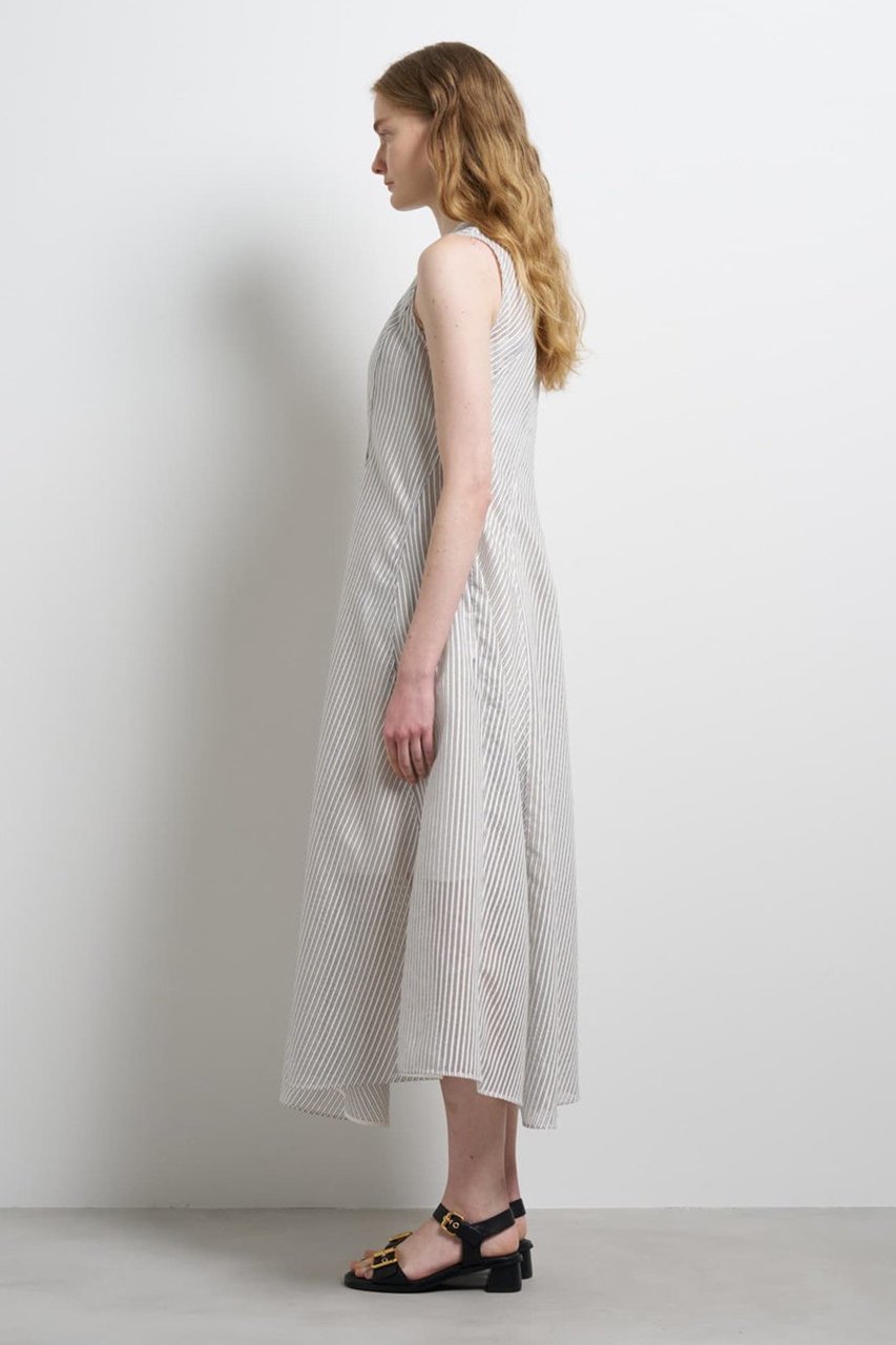 【ランバン オン ブルー/LANVIN en Bleu】のエスカルゴフレアワンピース 人気、トレンドファッション・服の通販 founy(ファニー) 　ファッション　Fashion　レディースファッション　Fashion for Women　ワンピース　Dresses　チュニック　Tunic Tops & Dresses　アンダー　Underwear Essentials　軽量　Lightweight, Ultra Light　サマー　Summer, Summer Style　シアー　Sheer, See-Through　シルク　Silk, 100% Silk　ストライプ　Stripe, Striped Pattern　タフタ　Taffeta, Structured Fabric　チュニック　Tunic, Long Top　ドレス　Dress, One-Piece　なめらか　Smooth, Silky Texture　パターン　Pattern, Design Print　ファブリック　Fabric, Textile　フレア　Flare, Flared　無地　Plain, Solid Color　リゾート　Resort, Vacation Style　リラックス　Relax, Relaxed Fit　ロング　Long, Long-Length　夏　Summer　旅行　Travel　エレガント 上品　Elegant　other-2|ID: prp329100004918803 ipo3291000000036896963