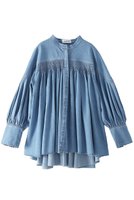 【アユーシ/AAYUSHI】のデニムピンタックブラウス 人気、トレンドファッション・服の通販 founy(ファニー) ファッション Fashion レディースファッション Fashion for Women トップス・カットソー Cut & Sew Tops シャツ・ブラウス・オフィスカジュアル Elegant Blouses & Button-Ups インド Indian Textile エレガント 上品 Elegant クラシック Classic, Timeless Style スリーブ Sleeve, Long Sleeve / Short Sleeve デニム Denim, Jeans Material ドレープ Drape, Draping Fabric バランス Balance, Style Balance フレア Flare, Flared モダン Modern, Contemporary ヨーク Yoke, Yoke Design ロング Long, Long-Length |ID:prp329100004918814