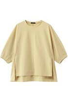 【アルアバイル/allureville】のクルーコクーンT-SHIRT 人気、トレンドファッション・服の通販 founy(ファニー) ファッション Fashion レディースファッション Fashion for Women トップス・カットソー Cut & Sew Tops シャツ・ブラウス・オフィスカジュアル Elegant Blouses & Button-Ups ロングTシャツ・Tシャツ Longline T-Shirts & Tees カットソー・ベーシックTシャツ Cut-and-Sewn Tops / Stretch Tees & Basics ショート Short, Short Length スリット Slit, Slit Detail スリーブ Sleeve, Long Sleeve / Short Sleeve エレガント 上品 Elegant thumbnail イエロー|ID: prp329100004918815 ipo3291000000036897391