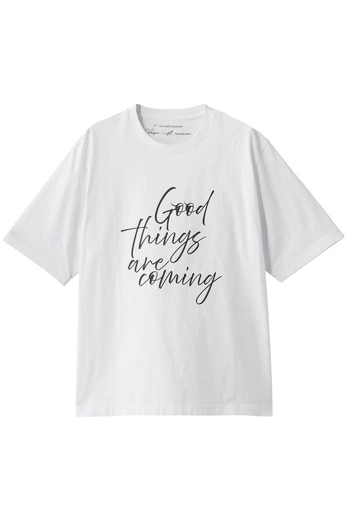 【プルミエ アロンディスモン/1er Arrondissement】のUSコットンロゴプリントTシャツ インテリア・キッズ・メンズ・レディースファッション・服の通販 founy(ファニー) https://founy.com/ ファッション Fashion レディースファッション Fashion for Women トップス・カットソー Cut & Sew Tops シャツ・ブラウス・オフィスカジュアル Elegant Blouses & Button-Ups ロングTシャツ・Tシャツ Longline T-Shirts & Tees カットソー・ベーシックTシャツ Cut-and-Sewn Tops / Stretch Tees & Basics ショート Short, Short Length スリーブ Sleeve, Long Sleeve / Short Sleeve プリント Print, Printed Pattern ベーシック Basic, Essential エレガント 上品 Elegant |ID: prp329100004918817 ipo3291000000036897439