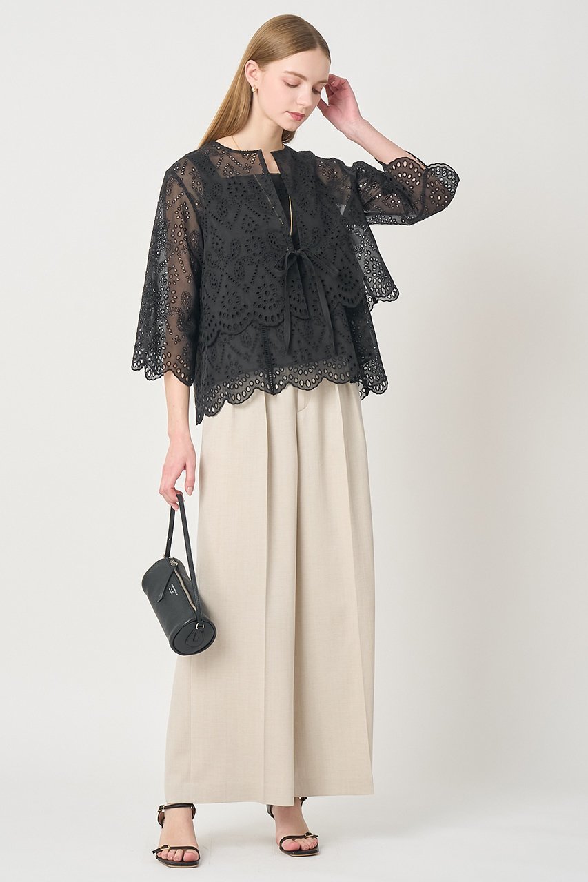 【アナイ/ANAYI】の【セットアップ対応商品】エンブロイダリーボレロ ブラウス 人気、トレンドファッション・服の通販 founy(ファニー) 　ファッション　Fashion　レディースファッション　Fashion for Women　アウター　Coat / Outerwear Collection　ボレロ・ショート丈ジャケット / ドレス羽織りに　Boleros & Short Jackets　トップス・カットソー　Cut & Sew Tops　シャツ・ブラウス・オフィスカジュアル　Elegant Blouses & Button-Ups　おすすめ　Recommended / Our Picks　インナー　Innerwear　エンブロイダリー　Embroidery Design　キャミソール　Camisole, Spaghetti Strap Top　シアー　Sheer, See-Through　シルク　Silk, 100% Silk　スリーブ　Sleeve, Long Sleeve / Short Sleeve　セットアップ　Set-Up, Coordinated Outfit　フロント　Front, Front Design　ボレロ　Bolero, Short Cardigan　リボン　Ribbon, Bow　ロング　Long, Long-Length　新作・新入荷　New Arrivals / New In　無地　Plain, Solid Color　other-7|ID: prp329100004918818 ipo3291000000036897493