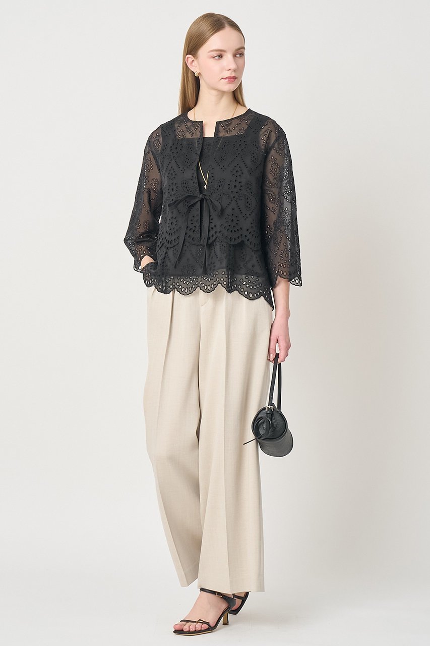 【アナイ/ANAYI】の【セットアップ対応商品】エンブロイダリーボレロ ブラウス 人気、トレンドファッション・服の通販 founy(ファニー) 　ファッション　Fashion　レディースファッション　Fashion for Women　アウター　Coat / Outerwear Collection　ボレロ・ショート丈ジャケット / ドレス羽織りに　Boleros & Short Jackets　トップス・カットソー　Cut & Sew Tops　シャツ・ブラウス・オフィスカジュアル　Elegant Blouses & Button-Ups　おすすめ　Recommended / Our Picks　インナー　Innerwear　エンブロイダリー　Embroidery Design　キャミソール　Camisole, Spaghetti Strap Top　シアー　Sheer, See-Through　シルク　Silk, 100% Silk　スリーブ　Sleeve, Long Sleeve / Short Sleeve　セットアップ　Set-Up, Coordinated Outfit　フロント　Front, Front Design　ボレロ　Bolero, Short Cardigan　リボン　Ribbon, Bow　ロング　Long, Long-Length　新作・新入荷　New Arrivals / New In　無地　Plain, Solid Color　other-8|ID: prp329100004918818 ipo3291000000036897494