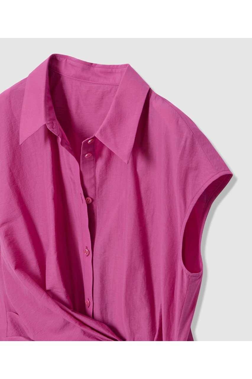 【アナイ/ANAYI】の【セットアップ対応商品】ナイロンコットンタフタカシュクールシャツ 人気、トレンドファッション・服の通販 founy(ファニー) 　ファッション　Fashion　レディースファッション　Fashion for Women　トップス・カットソー　Cut & Sew Tops　シャツ・ブラウス・オフィスカジュアル　Elegant Blouses & Button-Ups　おすすめ　Recommended / Our Picks　カシュクール　Wrap Design　シェイプ　Shape, Slim Fit　ショート　Short, Short Length　スリーブ　Sleeve, Long Sleeve / Short Sleeve　セットアップ　Set-Up, Coordinated Outfit　タフタ　Taffeta, Structured Fabric　チュニック　Tunic, Long Top　ノースリーブ　Sleeveless, No-Sleeve　フロント　Front, Front Design　ペプラム　Peplum, Flared Hem　再入荷　Restock / Back in Stock　夏　Summer　other-3|ID: prp329100004918819 ipo3291000000036897499