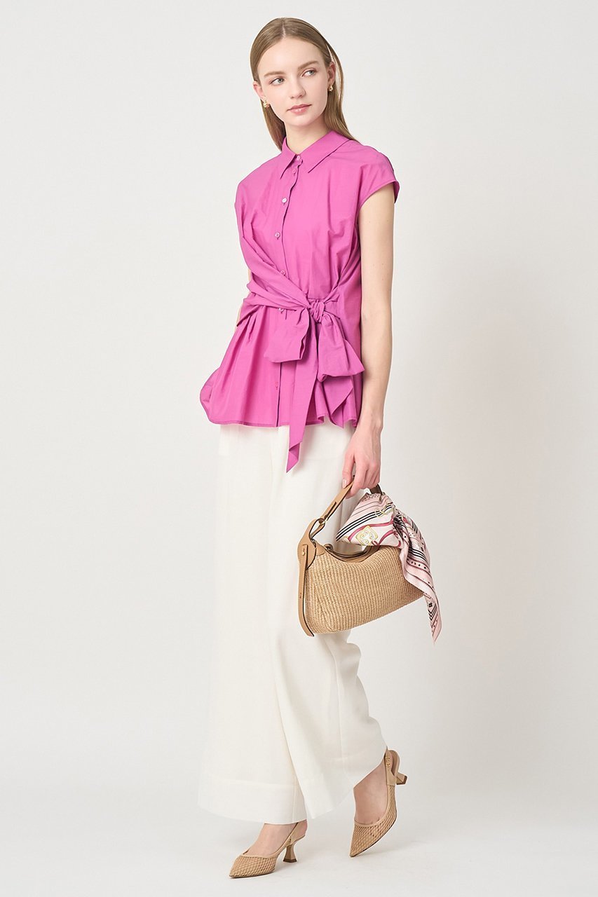 【アナイ/ANAYI】の【セットアップ対応商品】ナイロンコットンタフタカシュクールシャツ 人気、トレンドファッション・服の通販 founy(ファニー) 　ファッション　Fashion　レディースファッション　Fashion for Women　トップス・カットソー　Cut & Sew Tops　シャツ・ブラウス・オフィスカジュアル　Elegant Blouses & Button-Ups　おすすめ　Recommended / Our Picks　カシュクール　Wrap Design　シェイプ　Shape, Slim Fit　ショート　Short, Short Length　スリーブ　Sleeve, Long Sleeve / Short Sleeve　セットアップ　Set-Up, Coordinated Outfit　タフタ　Taffeta, Structured Fabric　チュニック　Tunic, Long Top　ノースリーブ　Sleeveless, No-Sleeve　フロント　Front, Front Design　ペプラム　Peplum, Flared Hem　再入荷　Restock / Back in Stock　夏　Summer　other-7|ID: prp329100004918819 ipo3291000000036897503