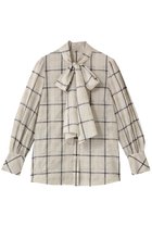 【アルアバイル/allureville】のシアーチェックボウブラウス 人気、トレンドファッション・服の通販 founy(ファニー) ファッション Fashion レディースファッション Fashion for Women トップス・カットソー Cut & Sew Tops シャツ・ブラウス・オフィスカジュアル Elegant Blouses & Button-Ups シアー Sheer, See-Through スリーブ Sleeve, Long Sleeve / Short Sleeve チェック Check, Plaid, Tartan デニム Denim, Jeans Material ロング Long, Long-Length エレガント 上品 Elegant thumbnail ライトベージュ|ID: prp329100004918821 ipo3291000000036897523