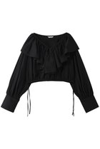 【クラネ/CLANE】のFRILL COLLAR SHORT BLOUSE シャツ/ブラウス 人気、トレンドファッション・服の通販 founy(ファニー) ファッション Fashion レディースファッション Fashion for Women トップス・カットソー Cut & Sew Tops シャツ・ブラウス・オフィスカジュアル Elegant Blouses & Button-Ups カフス Cuff Design クロップド Cropped, Short Length スリーブ Sleeve, Long Sleeve / Short Sleeve フリル Frill, Ruffle リネン Linen, Linen Fabric ロング Long, Long-Length thumbnail BLACK|ID: prp329100004918828 ipo3291000000036897711