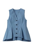 【アンクレイヴ/uncrave】のコットンクロスプレーン ペプラムジレブラウス サックス|ID: prp329100004918832 ipo3291000000036897790