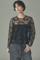 【カレンソロジー/Curensology】の〈C.S.G〉リネンリバーレースブラウス 人気、トレンドファッション・服の通販 founy(ファニー) ファッション Fashion レディースファッション Fashion for Women トップス・カットソー Cut & Sew Tops シャツ・ブラウス・オフィスカジュアル Elegant Blouses & Button-Ups インナー Innerwear エレガント 上品 Elegant スカラップ Scallop, Scalloped Edge スリーブ Sleeve, Long Sleeve / Short Sleeve ベーシック Basic, Essential リネン Linen, Linen Fabric レース Lace, Lace Fabric ロング Long, Long-Length |ID:prp329100004918835