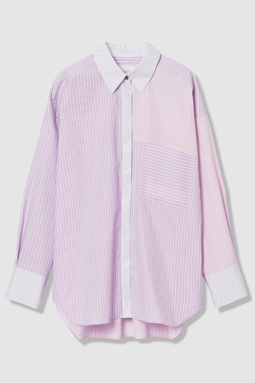 【アルアバイル/allureville】のクレイジーストライプシャツ インテリア・キッズ・メンズ・レディースファッション・服の通販 founy(ファニー) ファッション Fashion レディースファッション Fashion for Women トップス・カットソー Cut & Sew Tops シャツ・ブラウス・オフィスカジュアル Elegant Blouses & Button-Ups おすすめ Recommended / Our Picks ショルダー Shoulder, Shoulder Strap スリーブ Sleeve, Long Sleeve / Short Sleeve デニム Denim, Jeans Material ドロップ Drop Shoulder, Dropped Style パターン Pattern, Design Print パッチ Patch, Appliqué ボトム Bottoms, Lower Wear ポケット Pocket, Pocket Detail マニッシュ Mannish, Boyish ロング Long, Long-Length ピンク|ID: prp329100004918836 ipo3291000000036897824