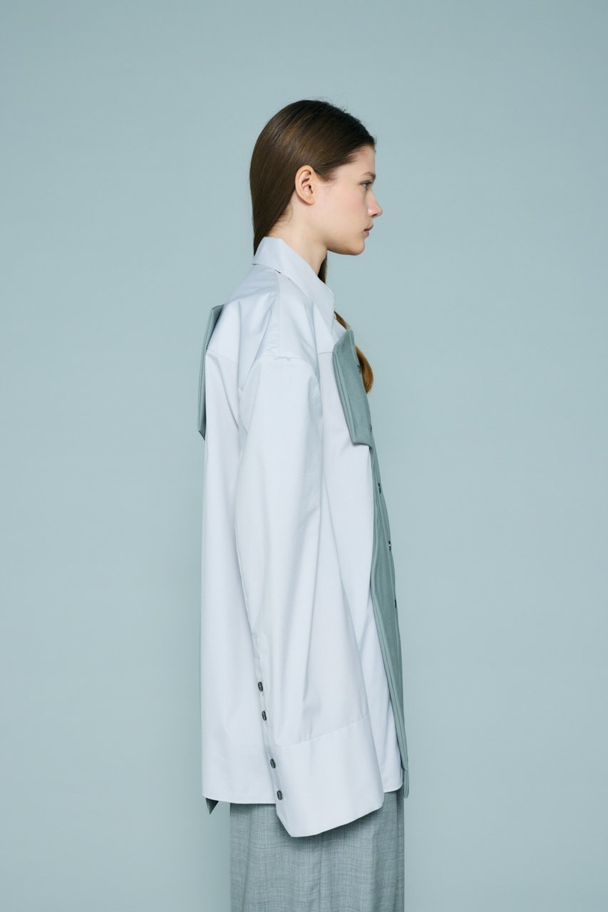 【エンフォルド/ENFOLD】のSILHOUETTE BIG SHIRT 人気、トレンドファッション・服の通販 founy(ファニー) 　ファッション　Fashion　レディースファッション　Fashion for Women　トップス・カットソー　Cut & Sew Tops　シャツ・ブラウス・オフィスカジュアル　Elegant Blouses & Button-Ups　おすすめ　Recommended / Our Picks　シェイプ　Shape, Slim Fit　スリーブ　Sleeve, Long Sleeve / Short Sleeve　セットアップ　Set-Up, Coordinated Outfit　バランス　Balance, Style Balance　プリーツ　Pleats, Pleated　ロング　Long, Long-Length　other-7|ID: prp329100004918837 ipo3291000000036897842