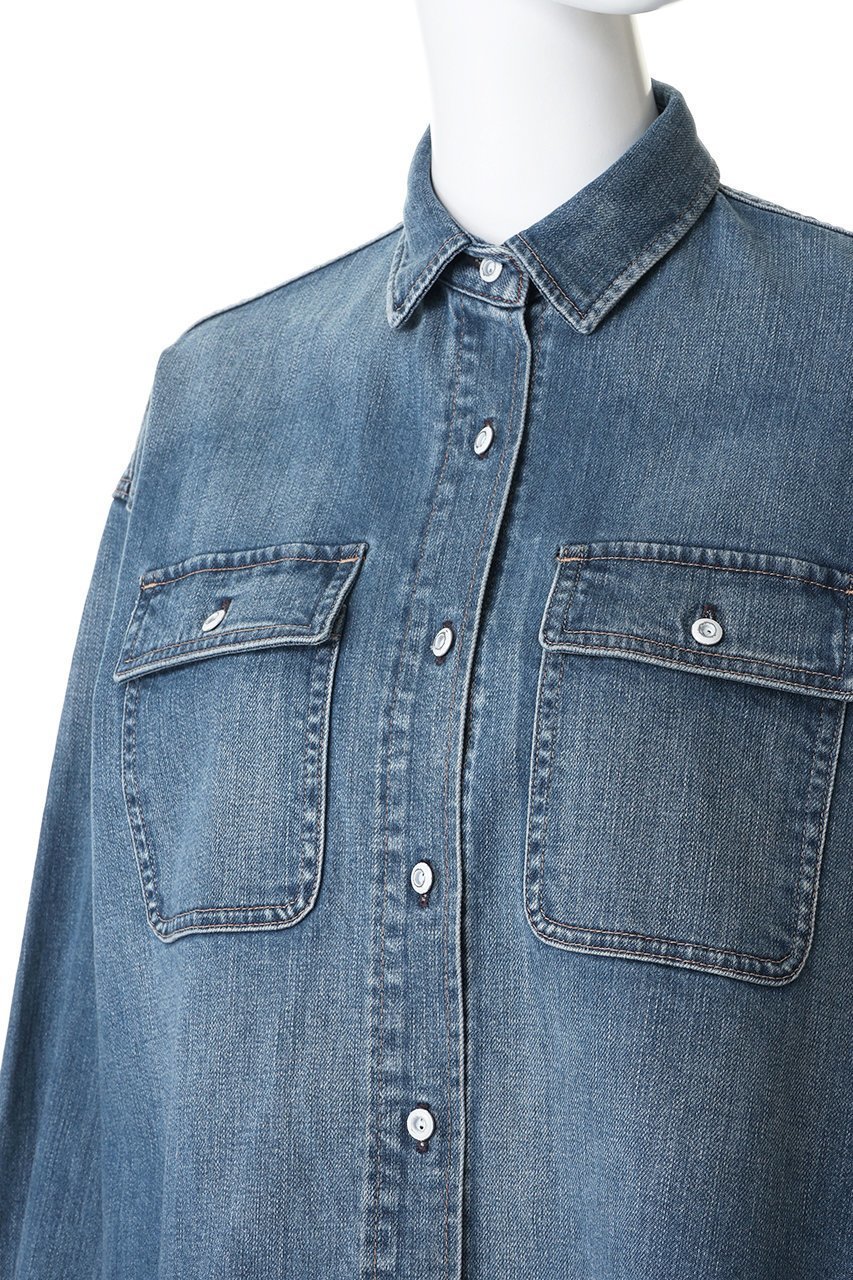 【ヘルシーデニム/Healthy Denim】のAlmond Milk デニムシャツ 人気、トレンドファッション・服の通販 founy(ファニー) 　ファッション　Fashion　レディースファッション　Fashion for Women　トップス・カットソー　Cut & Sew Tops　シャツ・ブラウス・オフィスカジュアル　Elegant Blouses & Button-Ups　インナー　Innerwear　スリーブ　Sleeve, Long Sleeve / Short Sleeve　デニム　Denim, Jeans Material　トレンド　Trend, Trending Now　バランス　Balance, Style Balance　ロング　Long, Long-Length　ワイド　Wide, Wide Fit　定番　Standard, Basic Item　羽織　Haori, Light Jacket　other-5|ID: prp329100004918840 ipo3291000000036897863