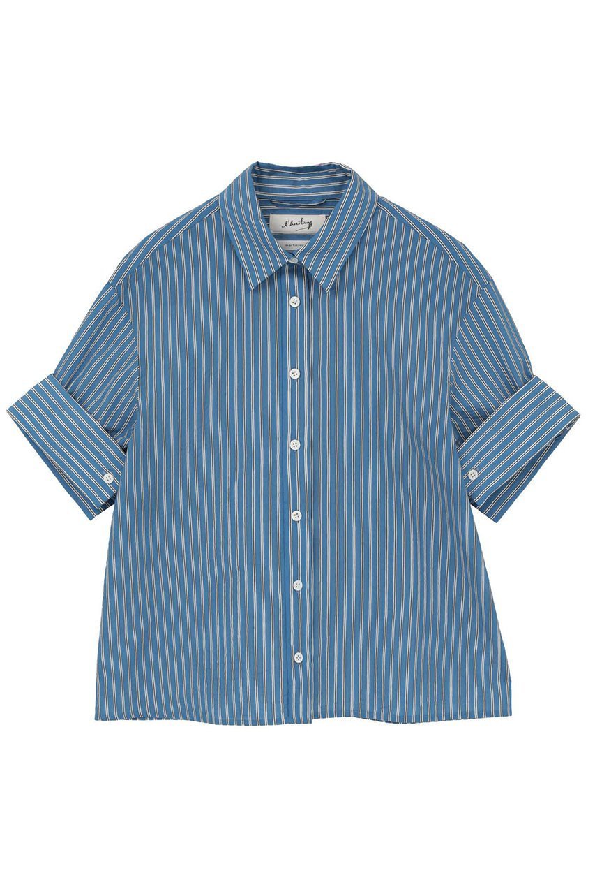 【マルティニーク/martinique】の【l heritage martinique】コージーストライプショートスリーブシャツ(セットアップ可) インテリア・キッズ・メンズ・レディースファッション・服の通販 founy(ファニー) ファッション Fashion レディースファッション Fashion for Women トップス・カットソー Cut & Sew Tops シャツ・ブラウス・オフィスカジュアル Elegant Blouses & Button-Ups カフス Cuff Design コンパクト Compact, Small Size ショート Short, Short Length ストライプ Stripe, Striped Pattern ストレート Straight, Straight Cut スリーブ Sleeve, Long Sleeve / Short Sleeve セットアップ Set-Up, Coordinated Outfit ダブル Double, Double-Breasted チェック Check, Plaid, Tartan バランス Balance, Style Balance パイピング Piping, Trim Design おすすめ Recommended / Our Picks ブルー|ID: prp329100004918843 ipo3291000000036897895