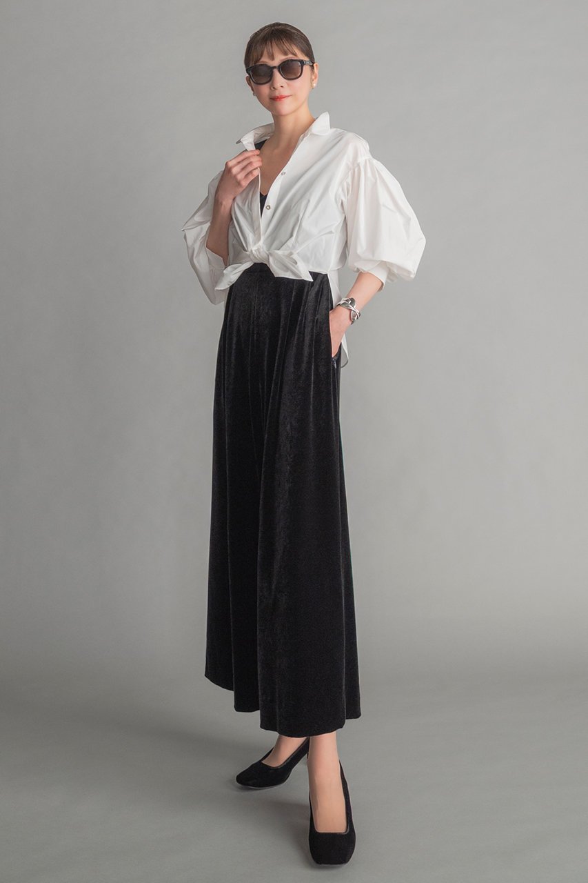 【デイジーリン/DAISY LIN】のWashable Taffeta Blouse”Daisy Puff” 人気、トレンドファッション・服の通販 founy(ファニー) 　ファッション　Fashion　レディースファッション　Fashion for Women　トップス・カットソー　Cut & Sew Tops　シャツ・ブラウス・オフィスカジュアル　Elegant Blouses & Button-Ups　ギャザー　Gathered, Ruffled　スリット　Slit, Slit Detail　スリーブ　Sleeve, Long Sleeve / Short Sleeve　バランス　Balance, Style Balance　フォルム　Silhouette, Form　ロング　Long, Long-Length　エレガント 上品　Elegant　洗える　Machine Washable　other-6|ID: prp329100004918849 ipo3291000000036897941