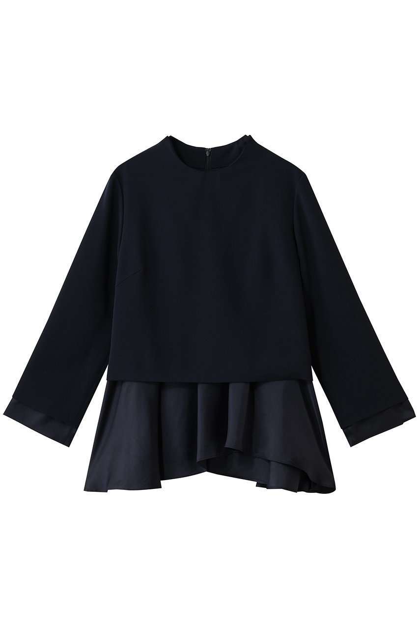 【ランバン オン ブルー/LANVIN en Bleu】のトリアセテートコンビブラウス 人気、トレンドファッション・服の通販 founy(ファニー) 　ファッション　Fashion　レディースファッション　Fashion for Women　トップス・カットソー　Cut & Sew Tops　シャツ・ブラウス・オフィスカジュアル　Elegant Blouses & Button-Ups　コンビ　Combo, Combination Style　スリーブ　Sleeve, Long Sleeve / Short Sleeve　ロング　Long, Long-Length　 other-1|ID: prp329100004918854 ipo3291000000036897975