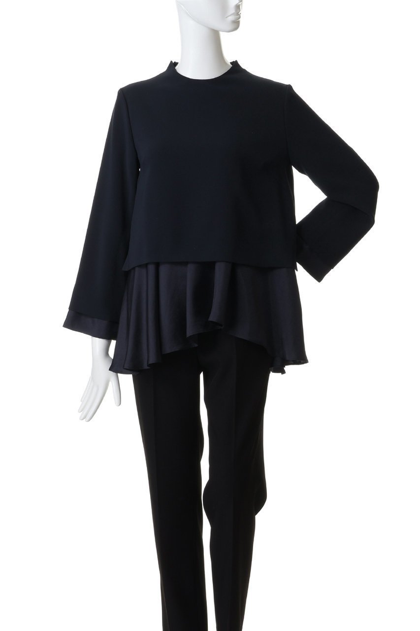 【ランバン オン ブルー/LANVIN en Bleu】のトリアセテートコンビブラウス 人気、トレンドファッション・服の通販 founy(ファニー) 　ファッション　Fashion　レディースファッション　Fashion for Women　トップス・カットソー　Cut & Sew Tops　シャツ・ブラウス・オフィスカジュアル　Elegant Blouses & Button-Ups　コンビ　Combo, Combination Style　スリーブ　Sleeve, Long Sleeve / Short Sleeve　ロング　Long, Long-Length　other-2|ID: prp329100004918854 ipo3291000000036897979