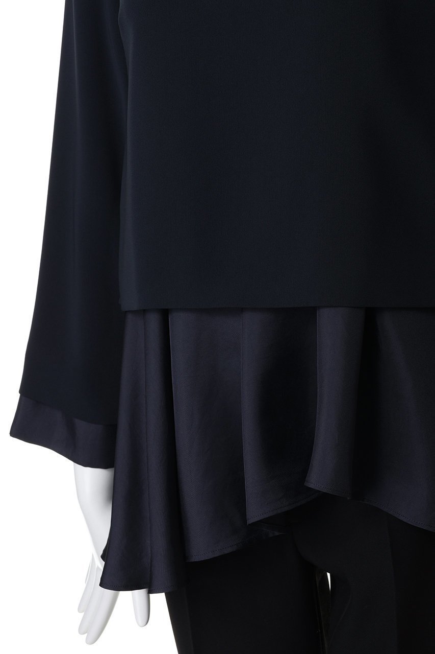 【ランバン オン ブルー/LANVIN en Bleu】のトリアセテートコンビブラウス 人気、トレンドファッション・服の通販 founy(ファニー) 　ファッション　Fashion　レディースファッション　Fashion for Women　トップス・カットソー　Cut & Sew Tops　シャツ・ブラウス・オフィスカジュアル　Elegant Blouses & Button-Ups　コンビ　Combo, Combination Style　スリーブ　Sleeve, Long Sleeve / Short Sleeve　ロング　Long, Long-Length　other-5|ID: prp329100004918854 ipo3291000000036897982