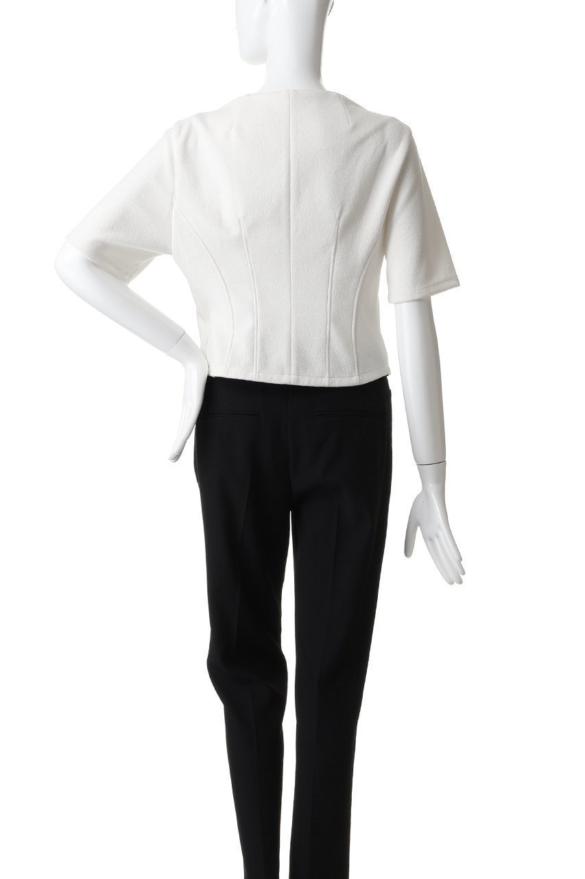 【アキラナカ/AKIRANAKA】のSesilia ジャージー ショートスリーブシャツ 人気、トレンドファッション・服の通販 founy(ファニー) 　ファッション　Fashion　レディースファッション　Fashion for Women　トップス・カットソー　Cut & Sew Tops　シャツ・ブラウス・オフィスカジュアル　Elegant Blouses & Button-Ups　ショート　Short, Short Length　スリーブ　Sleeve, Long Sleeve / Short Sleeve　デコルテ　Décolleté, Neckline　バランス　Balance, Style Balance　フォルム　Silhouette, Form　モダン　Modern, Contemporary　ラグジュアリー　Luxury, Elegant　レース　Lace, Lace Fabric　other-4|ID: prp329100004918855 ipo3291000000036897988