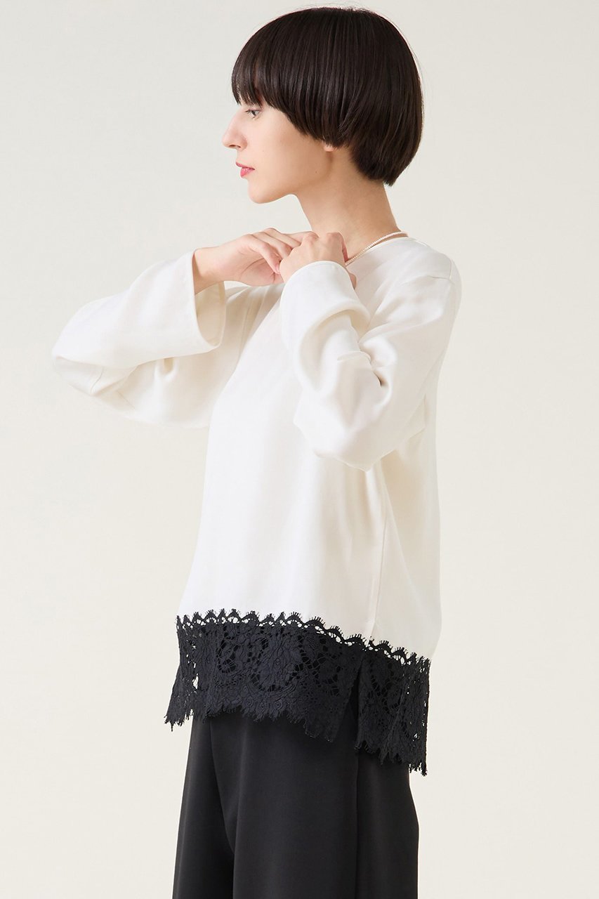 【マルティニーク/martinique】のキュプラリバーレースブラウス(セットアップ可) 人気、トレンドファッション・服の通販 founy(ファニー) 　ファッション　Fashion　レディースファッション　Fashion for Women　トップス・カットソー　Cut & Sew Tops　シャツ・ブラウス・オフィスカジュアル　Elegant Blouses & Button-Ups　おすすめ　Recommended / Our Picks　インナー　Innerwear　エレガント 上品　Elegant　キュプラ　Cupro, Eco Fabric　サテン　Satin, Glossy Fabric　スリーブ　Sleeve, Long Sleeve / Short Sleeve　セットアップ　Set-Up, Coordinated Outfit　フランス　France, French　マニッシュ　Mannish, Boyish　レース　Lace, Lace Fabric　ロング　Long, Long-Length　other-2|ID: prp329100004918857 ipo3291000000036898002