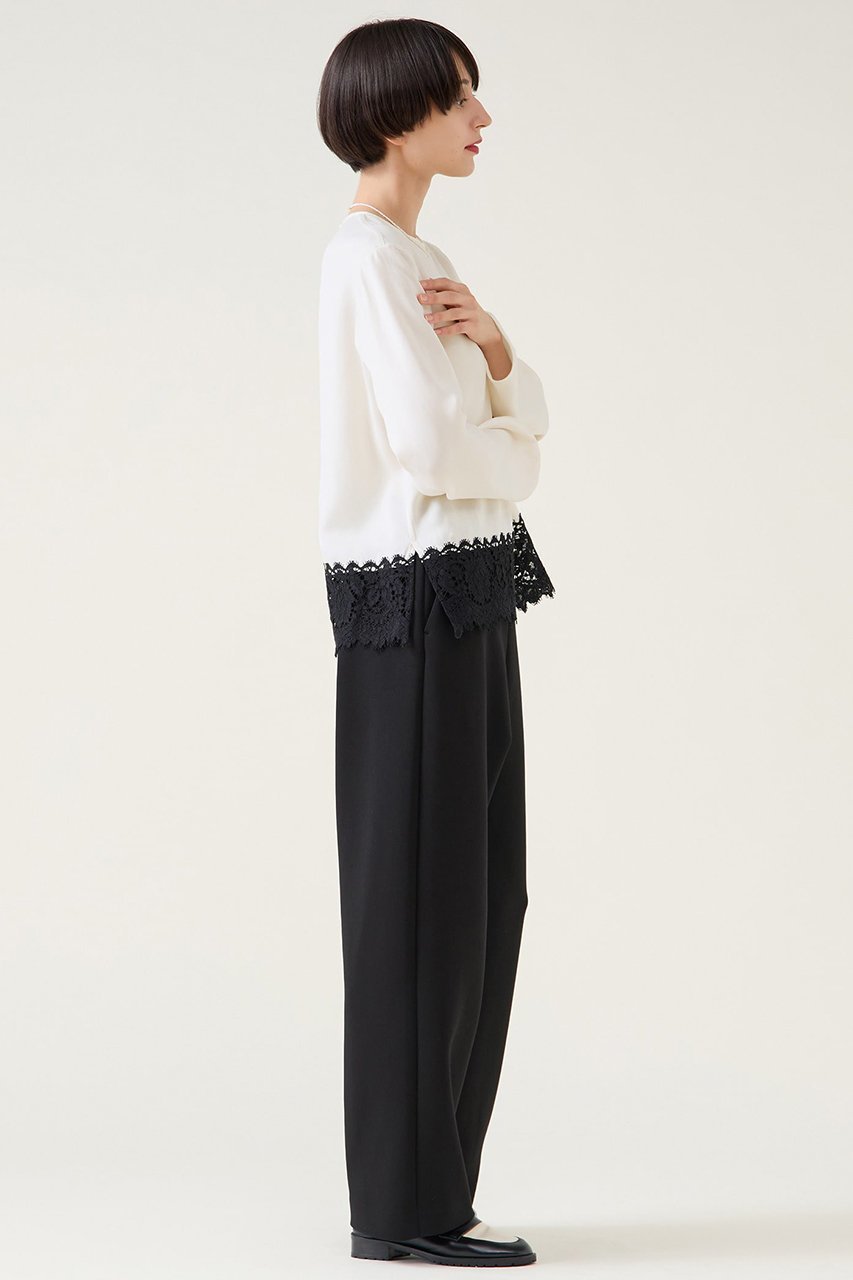 【マルティニーク/martinique】のキュプラリバーレースブラウス(セットアップ可) 人気、トレンドファッション・服の通販 founy(ファニー) 　ファッション　Fashion　レディースファッション　Fashion for Women　トップス・カットソー　Cut & Sew Tops　シャツ・ブラウス・オフィスカジュアル　Elegant Blouses & Button-Ups　おすすめ　Recommended / Our Picks　インナー　Innerwear　エレガント 上品　Elegant　キュプラ　Cupro, Eco Fabric　サテン　Satin, Glossy Fabric　スリーブ　Sleeve, Long Sleeve / Short Sleeve　セットアップ　Set-Up, Coordinated Outfit　フランス　France, French　マニッシュ　Mannish, Boyish　レース　Lace, Lace Fabric　ロング　Long, Long-Length　other-6|ID: prp329100004918857 ipo3291000000036898006