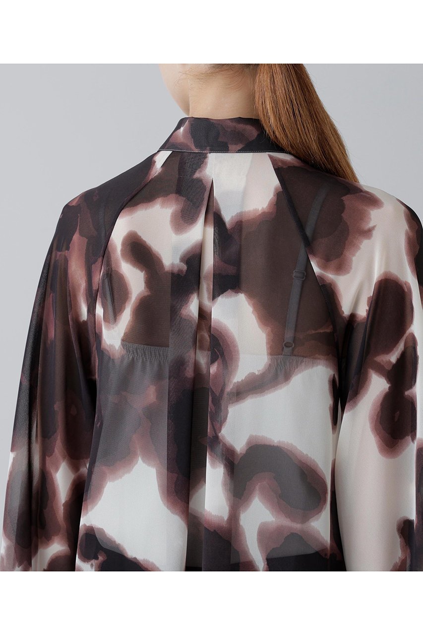 【アドーア/ADORE】のロールシャッハプリントブラウス 人気、トレンドファッション・服の通販 founy(ファニー) 　ファッション　Fashion　レディースファッション　Fashion for Women　トップス・カットソー　Cut & Sew Tops　シャツ・ブラウス・オフィスカジュアル　Elegant Blouses & Button-Ups　シフォン　Chiffon, Lightweight Fabric　スリーブ　Sleeve, Long Sleeve / Short Sleeve　フェミニン　Feminine, Girly　プリント　Print, Printed Pattern　モダン　Modern, Contemporary　ロング　Long, Long-Length　other-8|ID: prp329100004918858 ipo3291000000036898016