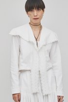 【ウィムガゼット/Whim Gazette】の【GEMINI】スカラップブラウス 人気、トレンドファッション・服の通販 founy(ファニー) ファッション Fashion レディースファッション Fashion for Women トップス・カットソー Cut & Sew Tops シャツ・ブラウス・オフィスカジュアル Elegant Blouses & Button-Ups ジャケット Jacket, Outerwear スカラップ Scallop, Scalloped Edge スリーブ Sleeve, Long Sleeve / Short Sleeve タイプライター Typewriter Fabric, Crisp Cotton ドット Polka Dot, Dot Pattern フランス France, French リネン Linen, Linen Fabric リボン Ribbon, Bow レース Lace, Lace Fabric ロング Long, Long-Length ヴィンテージ Vintage Style thumbnail オフホワイト|ID: prp329100004918859 ipo3291000000036898018