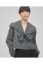 【ウィムガゼット/Whim Gazette】の【GEMINI】スカラップブラウス 人気、トレンドファッション・服の通販 founy(ファニー) ファッション Fashion レディースファッション Fashion for Women トップス・カットソー Cut & Sew Tops シャツ・ブラウス・オフィスカジュアル Elegant Blouses & Button-Ups ジャケット Jacket, Outerwear スカラップ Scallop, Scalloped Edge スリーブ Sleeve, Long Sleeve / Short Sleeve タイプライター Typewriter Fabric, Crisp Cotton ドット Polka Dot, Dot Pattern フランス France, French リネン Linen, Linen Fabric リボン Ribbon, Bow レース Lace, Lace Fabric ロング Long, Long-Length ヴィンテージ Vintage Style thumbnail チャコールグレー|ID: prp329100004918859 ipo3291000000036898019