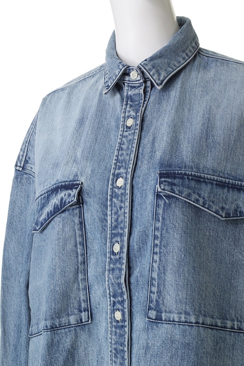 【サードマガジン/THIRD MAGAZINE】のデニム2WAYボクシーシャツ 人気、トレンドファッション・服の通販 founy(ファニー) 　ファッション　Fashion　レディースファッション　Fashion for Women　トップス・カットソー　Cut & Sew Tops　シャツ・ブラウス・オフィスカジュアル　Elegant Blouses & Button-Ups　スリーブ　Sleeve, Long Sleeve / Short Sleeve　デニム　Denim, Jeans Material　ブリーチ　Bleach, Washed Finish　ロング　Long, Long-Length　other-5|ID: prp329100004918863 ipo3291000000036898057